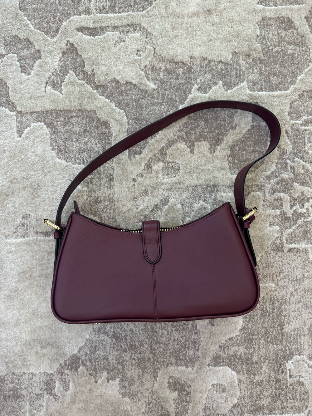 Dark Red Linden Gardens Medium Ziptop Shoulder Bag - Picture 2 of 4